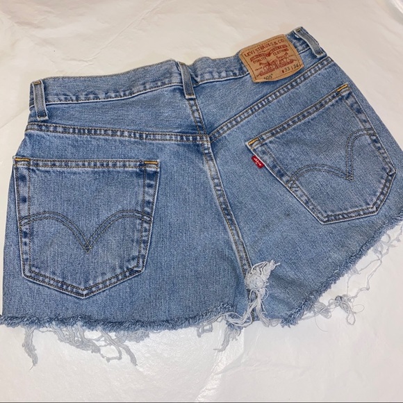 Levis Vintage Style Repurposed High Waist Shorts - Picture 2 of 8